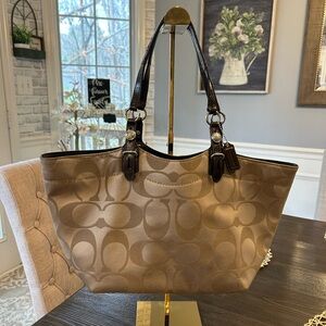 Coach Brown Signature Tote Bag